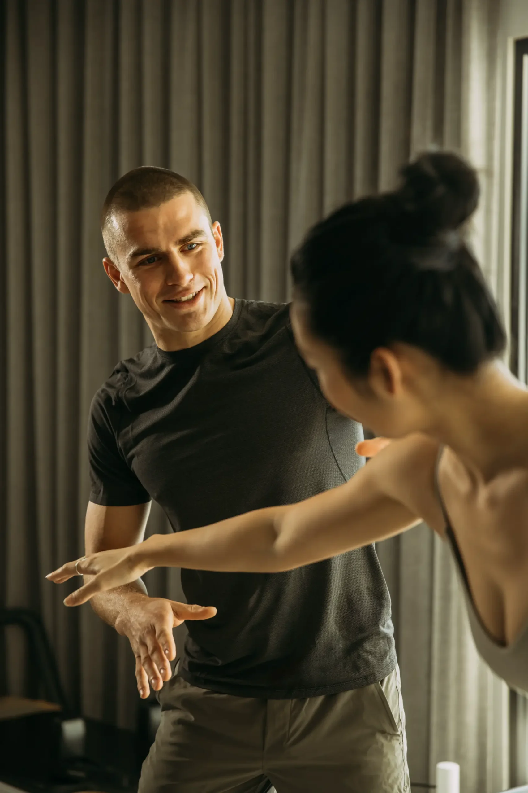 Person assisting balance position