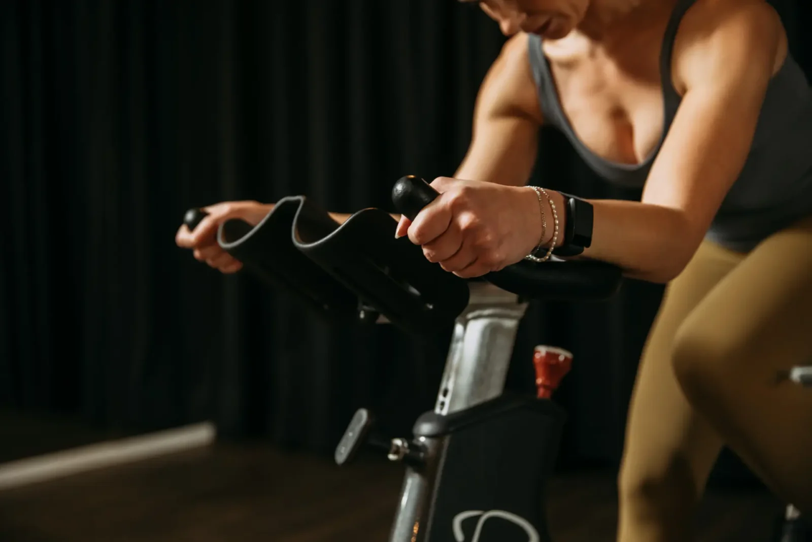 Person using spinning bike